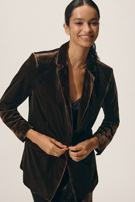 Maeve The Tessie Blazer By : Velvet Edition Jacket In Brown
