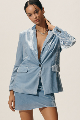 Maeve The Tessie Blazer By : Velvet Edition Jacket In Blue