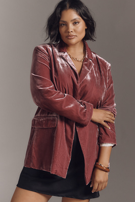 Maeve The Tessie Blazer By : Velvet Edition Jacket In Purple