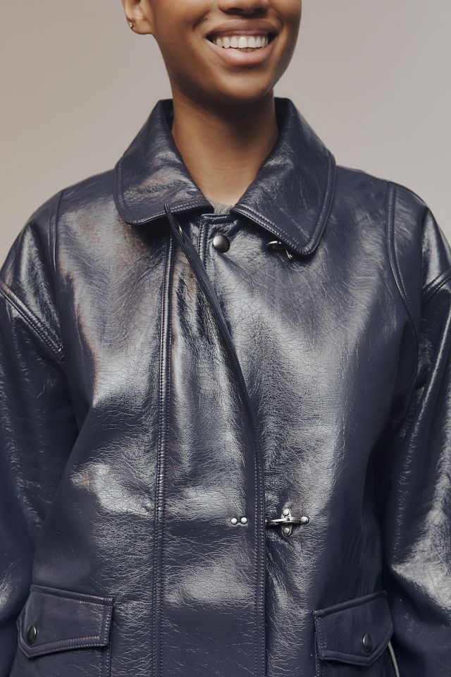 Maeve Faux-Patent Leather Carabiner Jacket #2