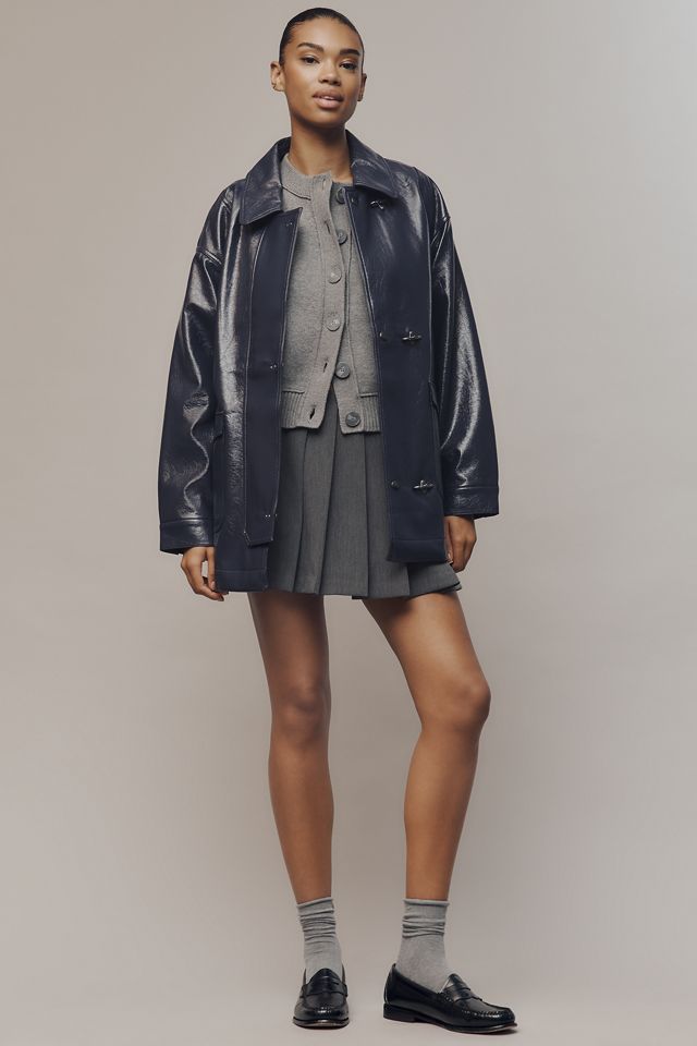 Maeve Faux-Patent Leather Carabiner Jacket #3