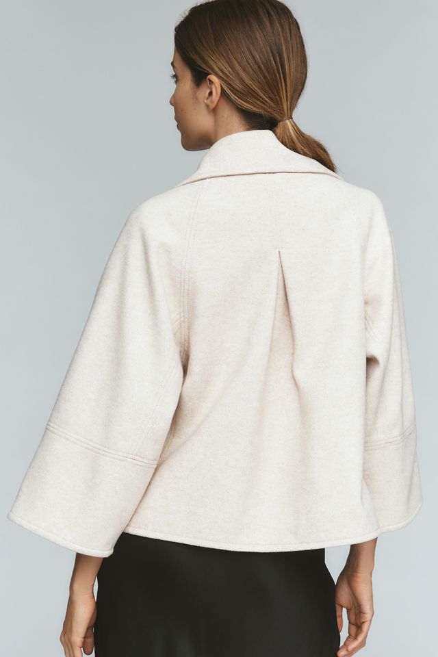 Maeve Cropped Swingy Wool-Blend Peacoat #1