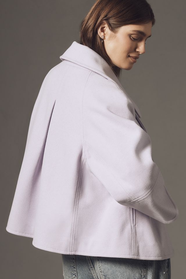 Maeve Cropped Swingy Wool-Blend Peacoat #3