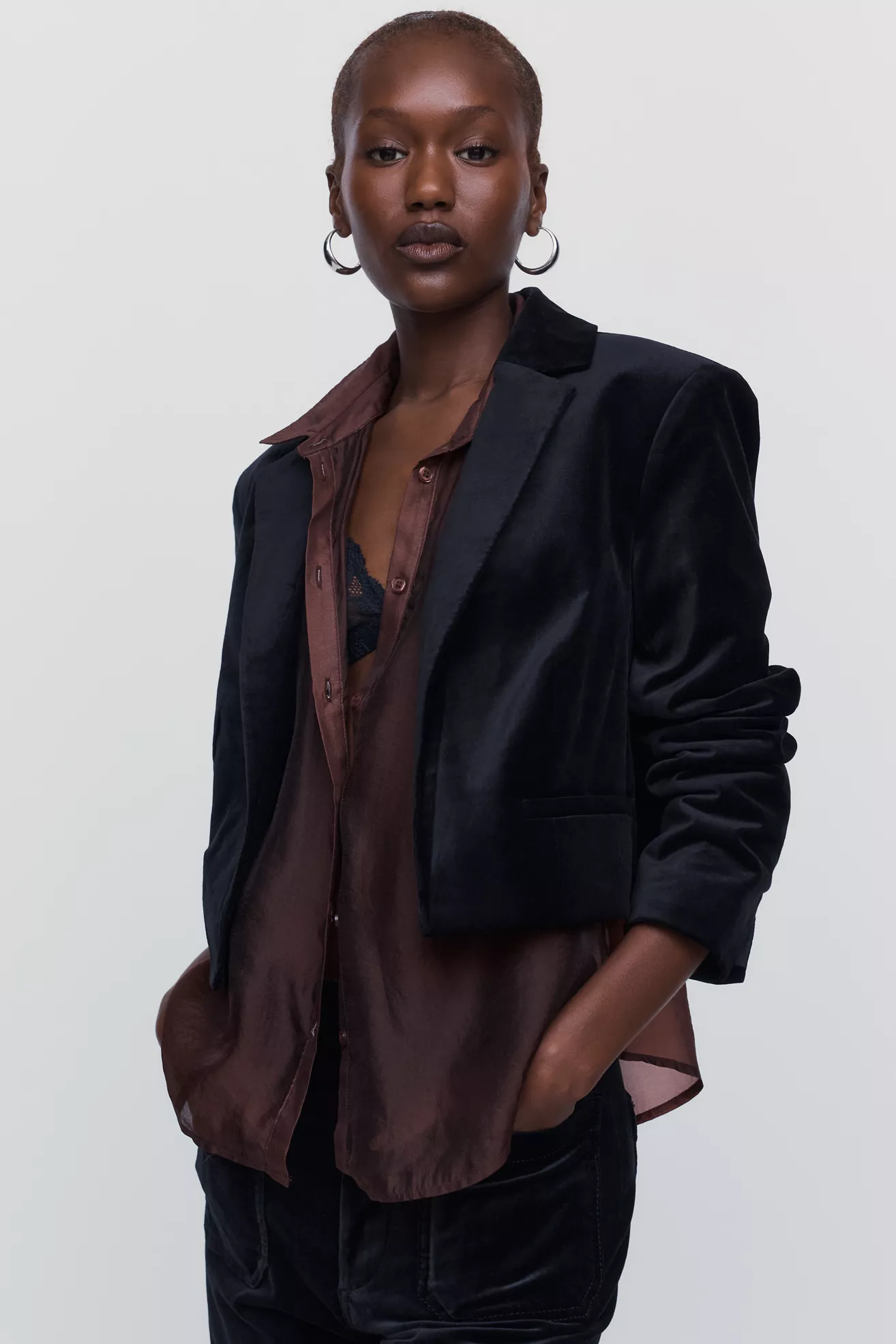 Maeve Cropped Tuxedo Blazer