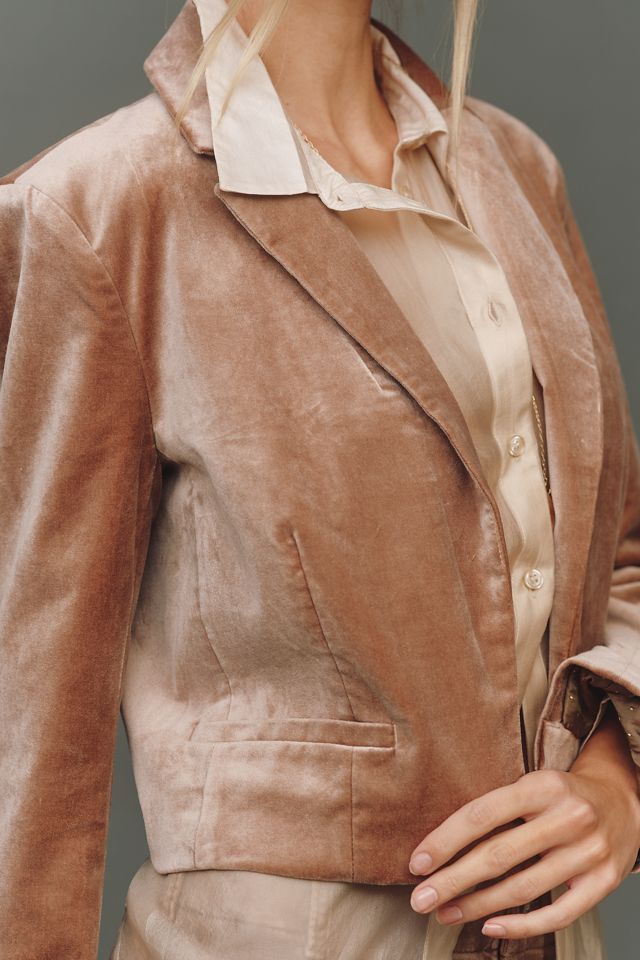 Maeve Cropped Tuxedo Blazer #3