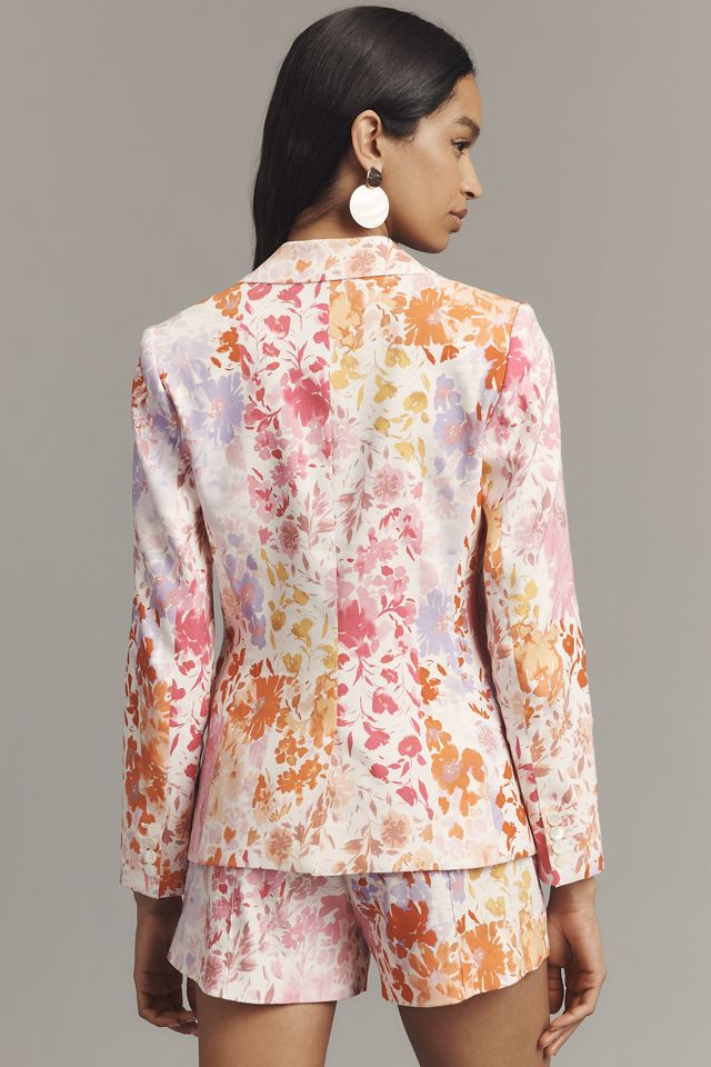Derek Lam 10 Crosby Irina Linen Blend Floral Blazer #2