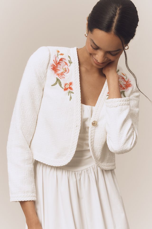 Derek Lam 10 Crosby Bayle Embroidered Tweed Jacket #1