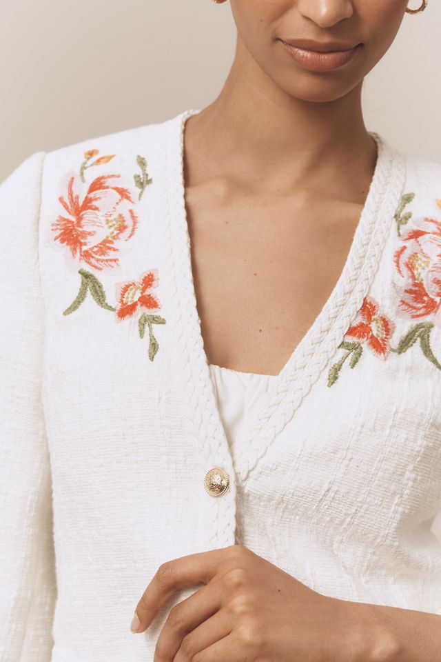 Derek Lam 10 Crosby Bayle Embroidered Tweed Jacket #3
