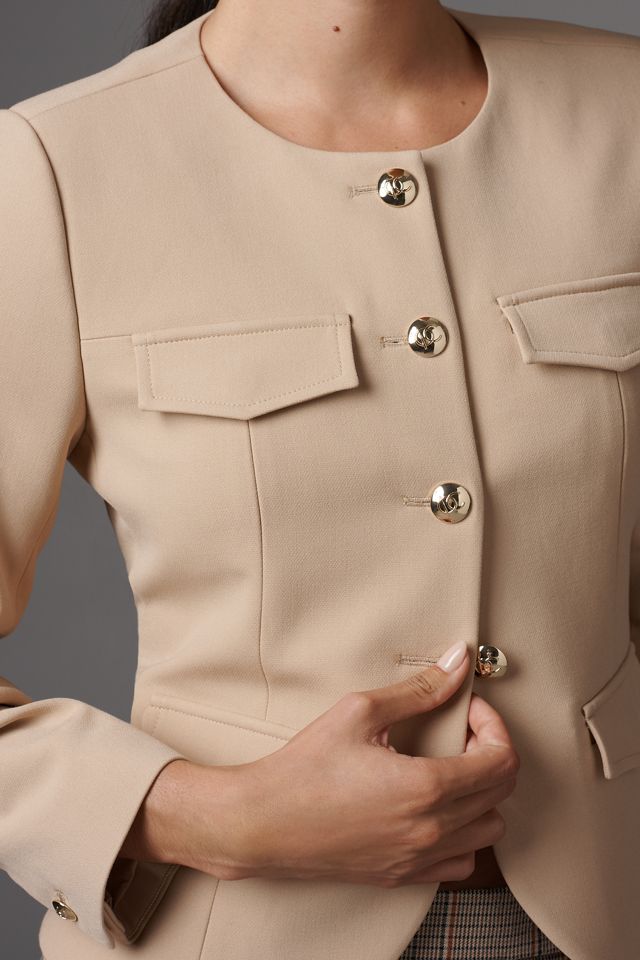 Derek Lam 10 Crosby Novessa Ruched-Sleeve Lady Jacket #3