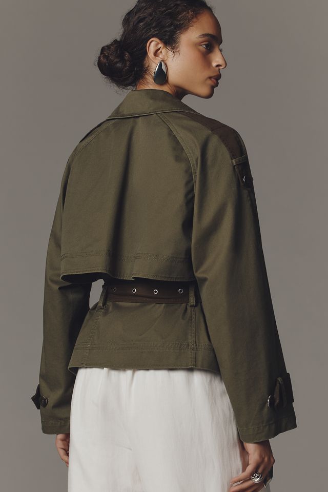 美品　Bedsidedrama プリーツレース　ブルゾン カーキ　ミリタリー　Ｆ Derek Lam 10 Crosby Ines Crop Trench Jacket | Anthropologie