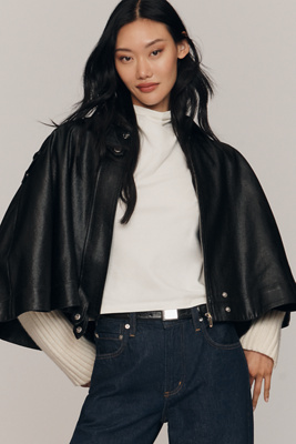 Derek Lam 10 Crosby Beatrix Coated Twill Cape Jacket | Anthropologie