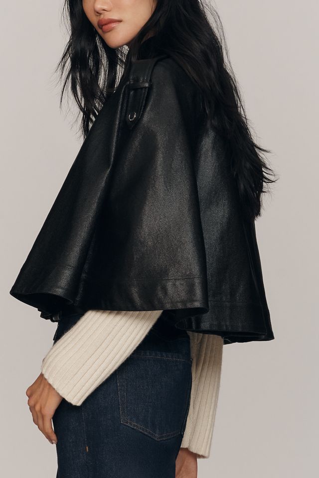 Derek Lam 10 Crosby Beatrix Coated Twill Cape Jacket #2