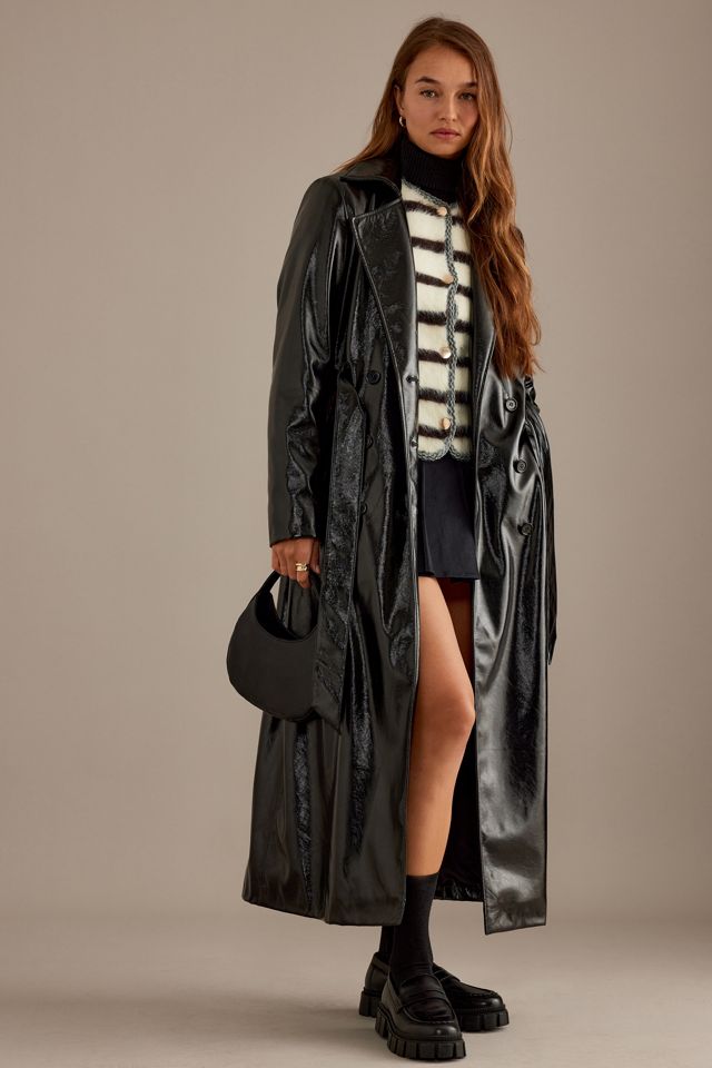 By Anthropologie High-Shine Trench Coat #1