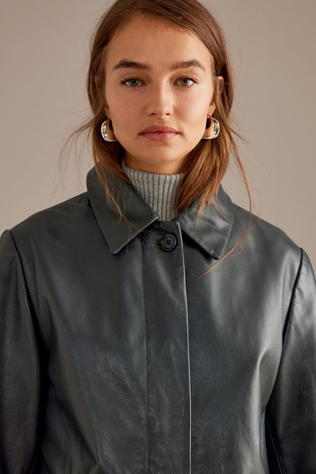 Trench-coat en cuir By Anthropologie #4