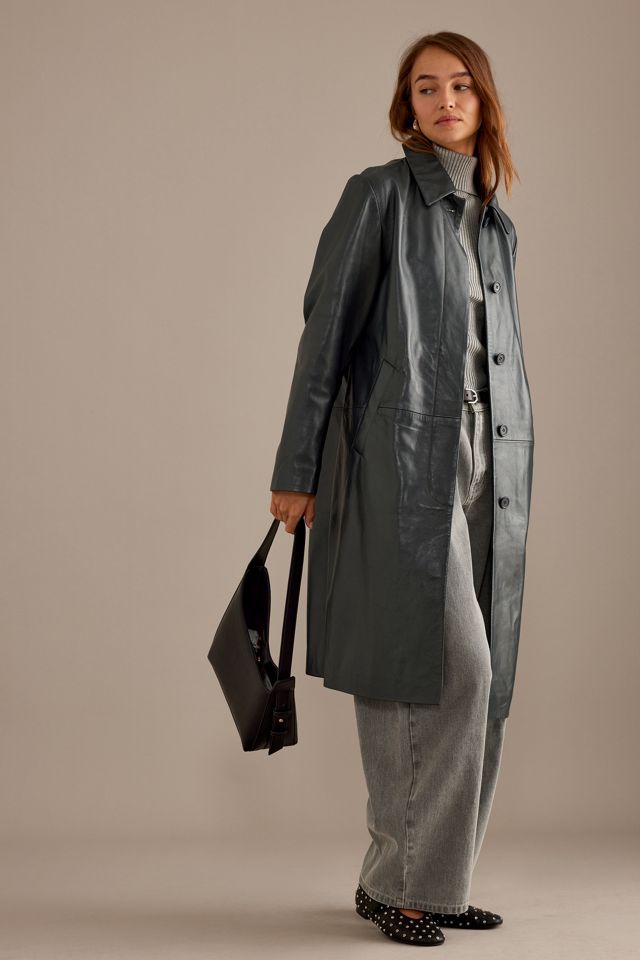 Trench-coat en cuir By Anthropologie #1