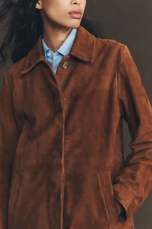 By Anthropologie Suede Car Coat #1
