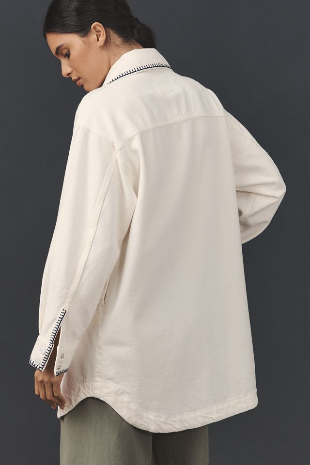 Anthropologie PilcroのTillieリラックスデニムシャケット The Tillie Relaxed Denim Shacket by Pilcro: Whipstitch