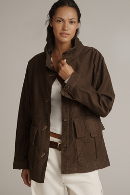 Pilcro Surplus Cinch-waist Jacket In Brown