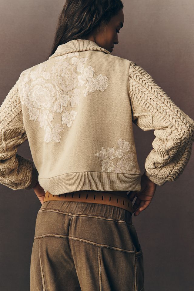 By Anthropologie Sweater Knit Trim Jacket #4