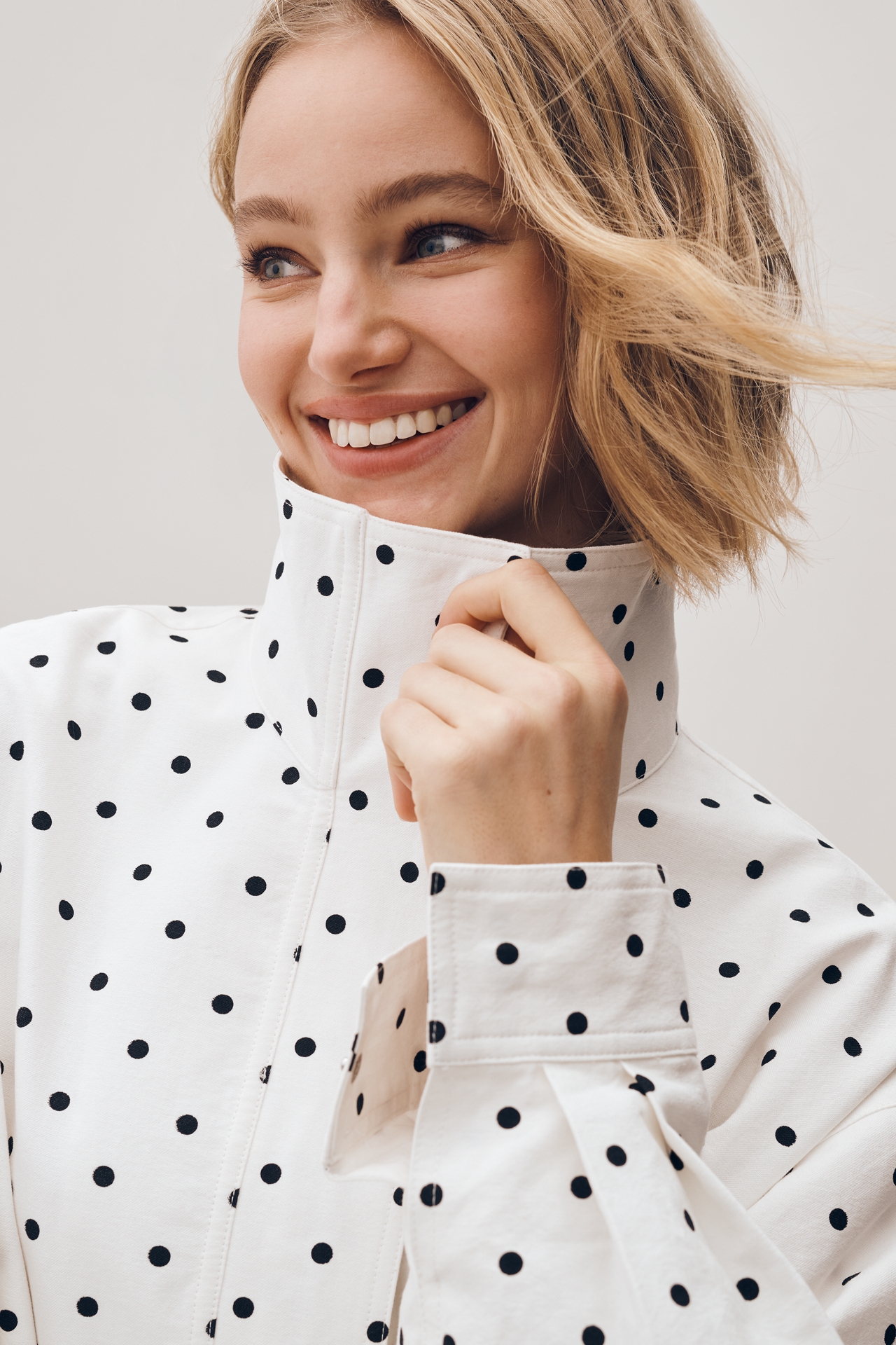 RAISONNEL Polka Dot Bomber Jacket