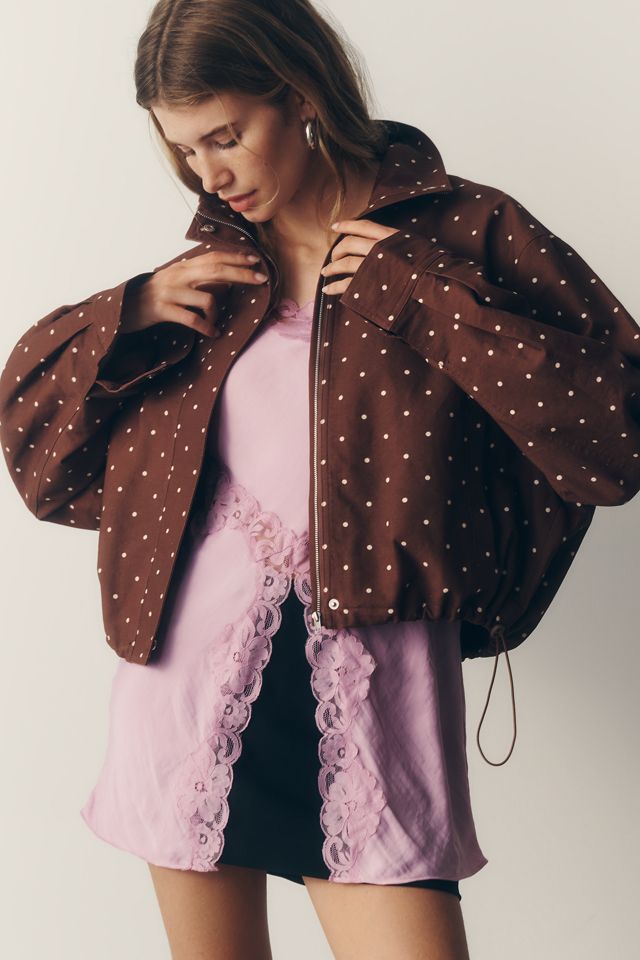 RAISONNEL Cotton Polka-Dot Funnel-Neck Jacket #2