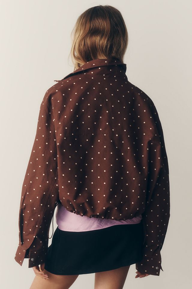 RAISONNEL Cotton Polka-Dot Funnel-Neck Jacket #3