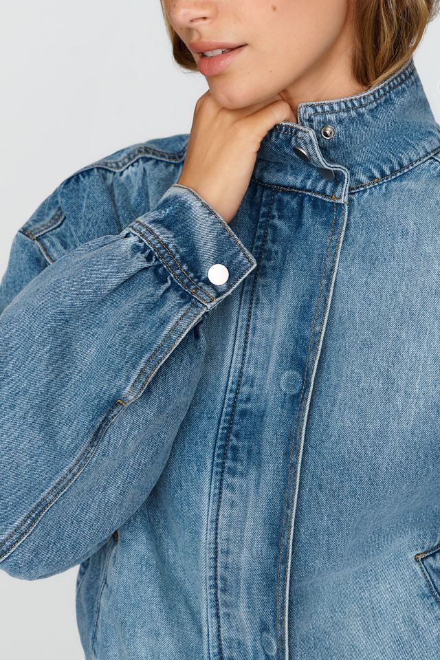 RAISONNEL Funnel Neck Denim Jacket #2