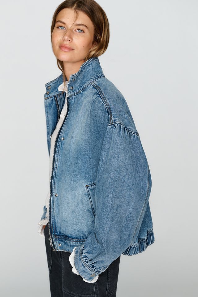 RAISONNEL Funnel Neck Denim Jacket #3