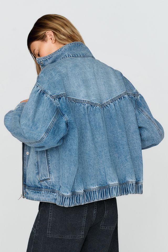 RAISONNEL Funnel Neck Denim Jacket #4
