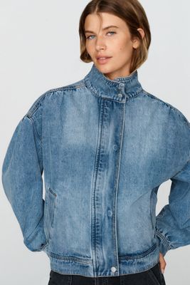 RAISONNEL Funnel Neck Denim Jacket