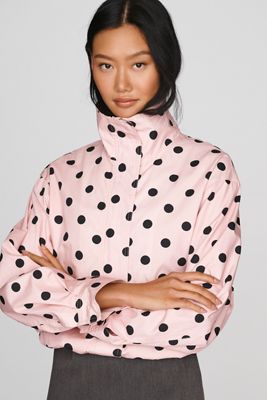 RAISONNEL Polka Dot Funnel Neck Jacket