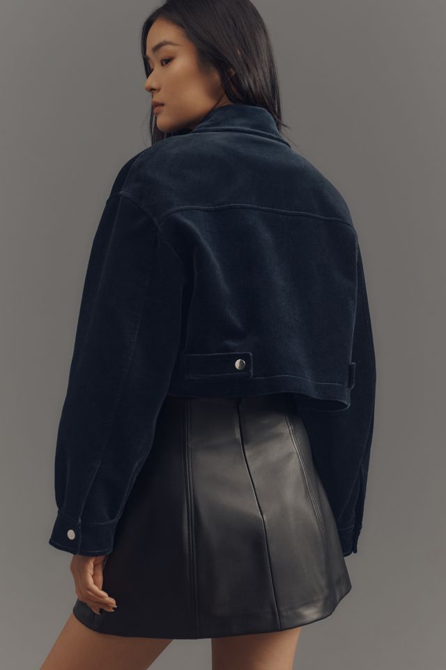 Theory Cropped A-Line Velvet Jacket #1