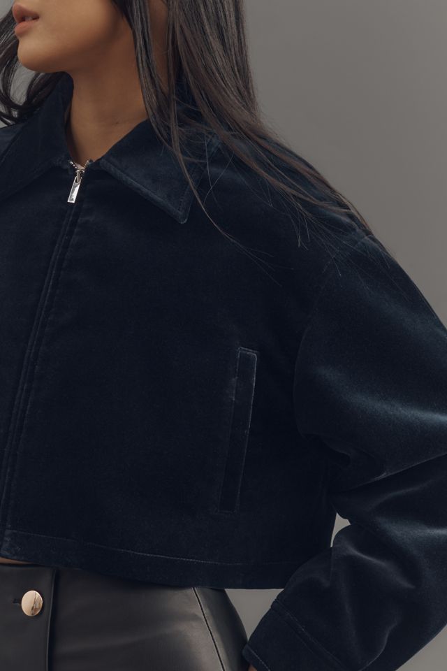 Theory Cropped A-Line Velvet Jacket #2