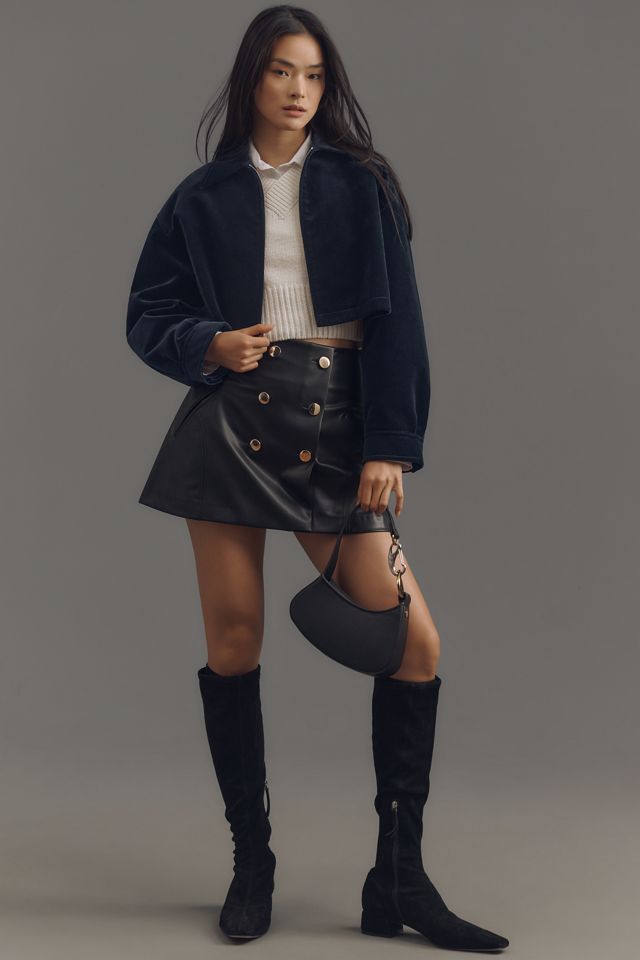 Theory Cropped A-Line Velvet Jacket #3