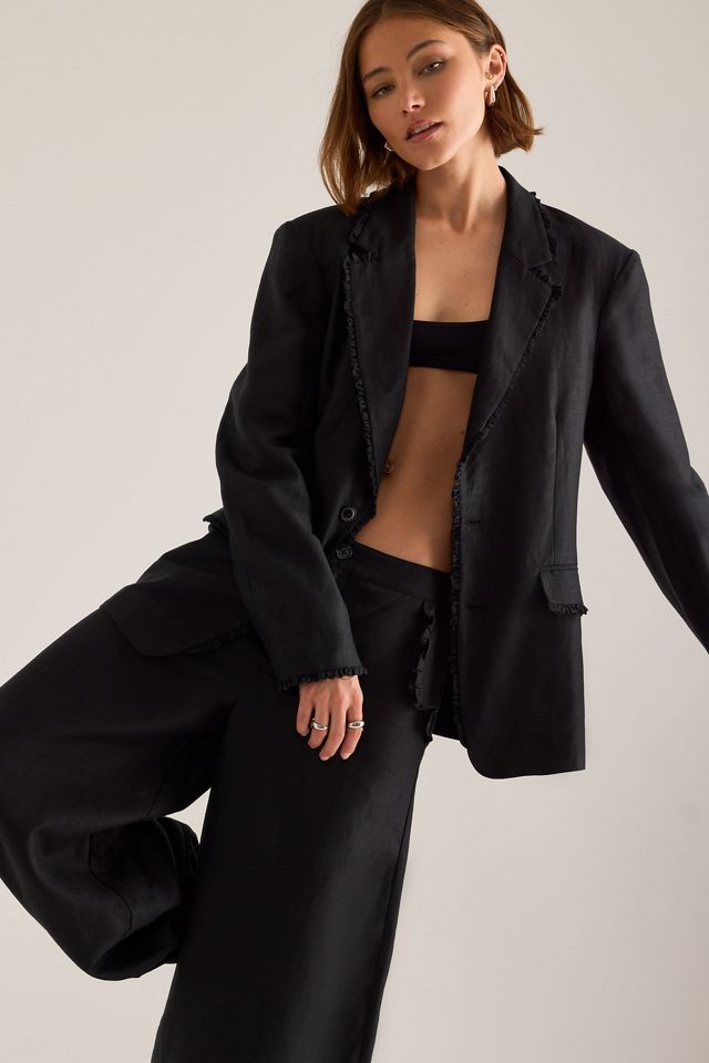 OpéraSPORT Blazer Gia à volants en mélange de lin #2