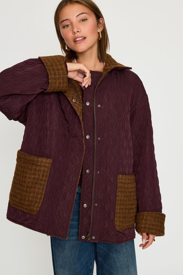 By Anthropologie Reversible Quilted Boucle Jacket #3