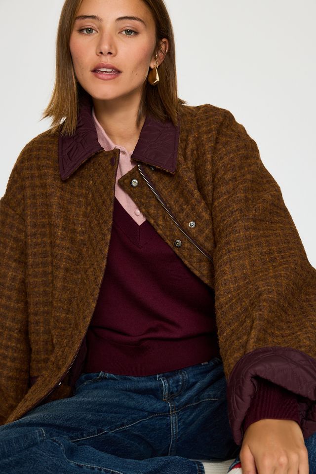 By Anthropologie Reversible Quilted Boucle Jacket #4