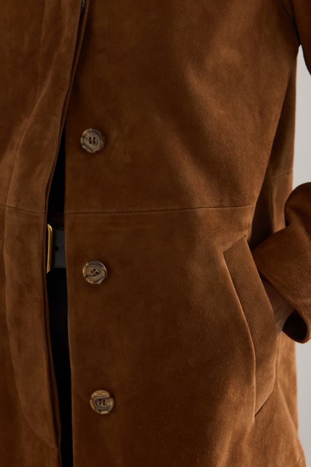 By Anthropologie Suede Car Coat #5