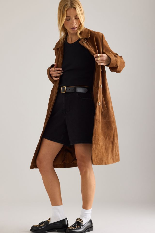 By Anthropologie Suede Car Coat #6