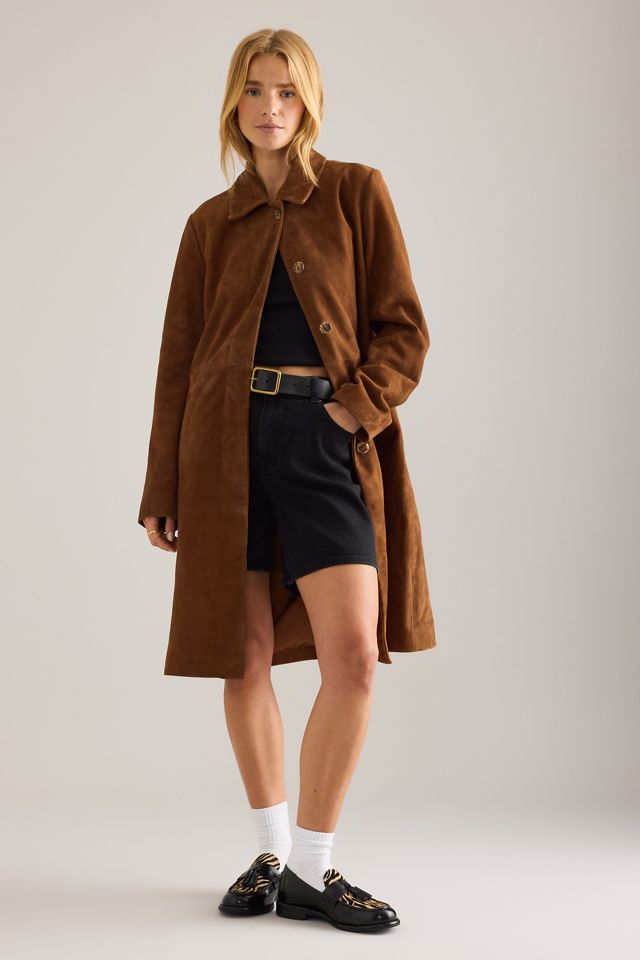 By Anthropologie Suede Car Coat #1