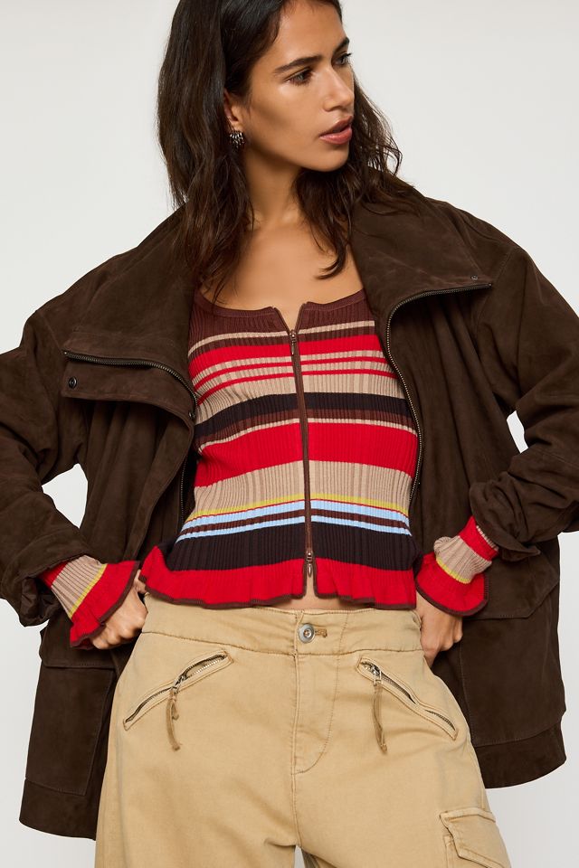 By Anthropologie Suede Funnel-Neck Jacket #2