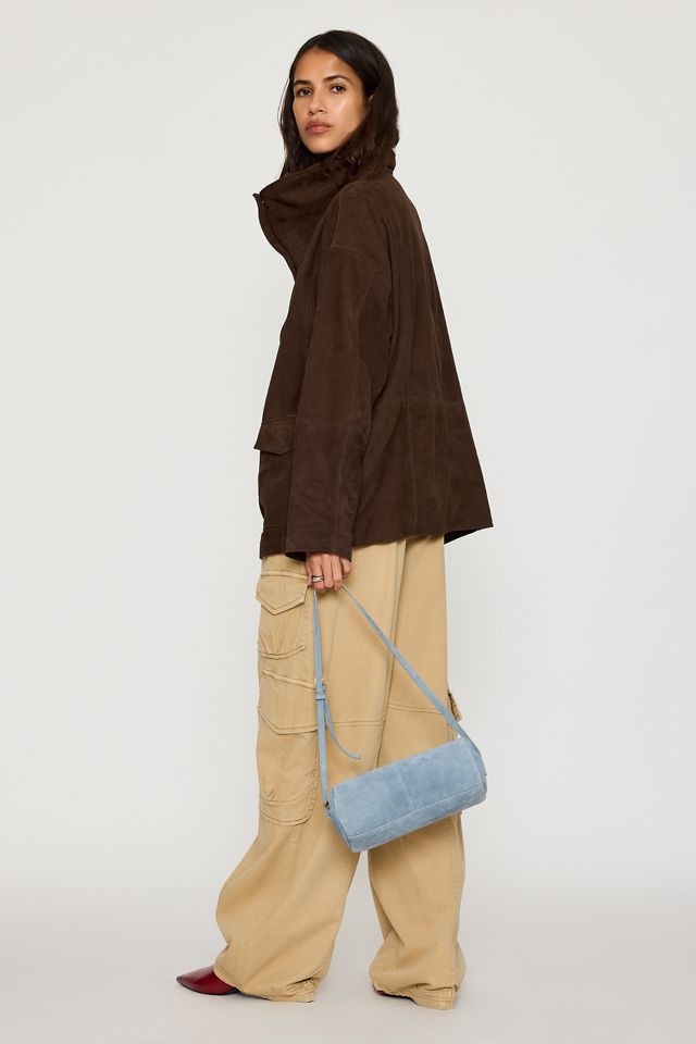 By Anthropologie Suede Funnel-Neck Jacket #1