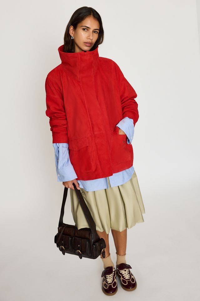 By Anthropologie Suede Funnel-Neck Jacket #4