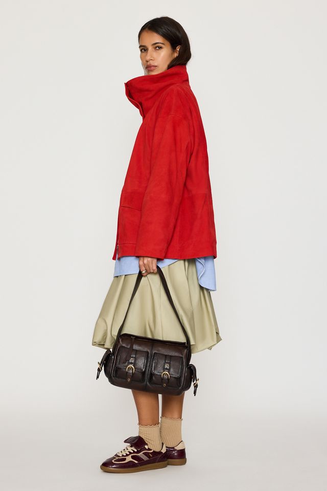 By Anthropologie Suede Funnel-Neck Jacket #5
