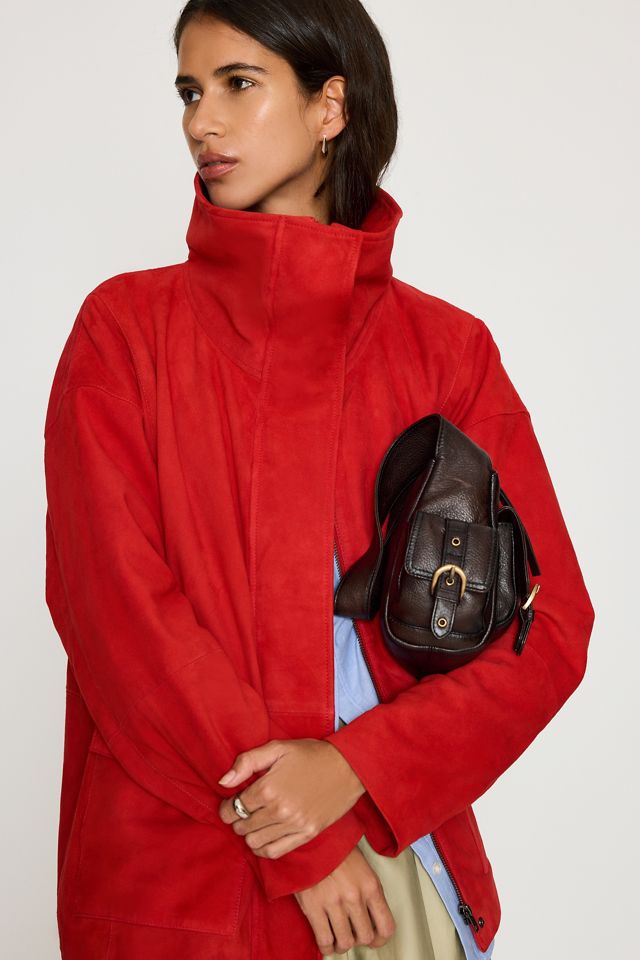 By Anthropologie Suede Funnel-Neck Jacket #6