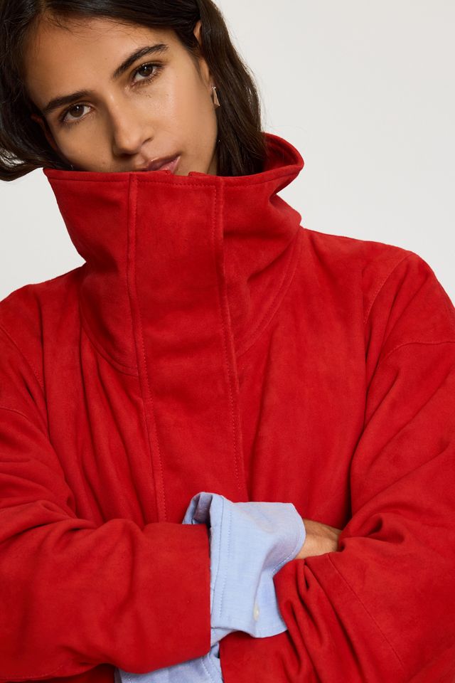 By Anthropologie Suede Funnel-Neck Jacket #3