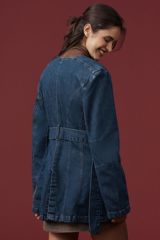 By Anthropologie Belted Denim Jacket #3