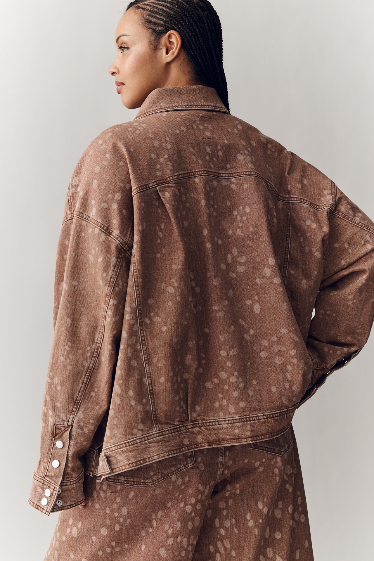 Pilcro Fawn Print Denim Jacket