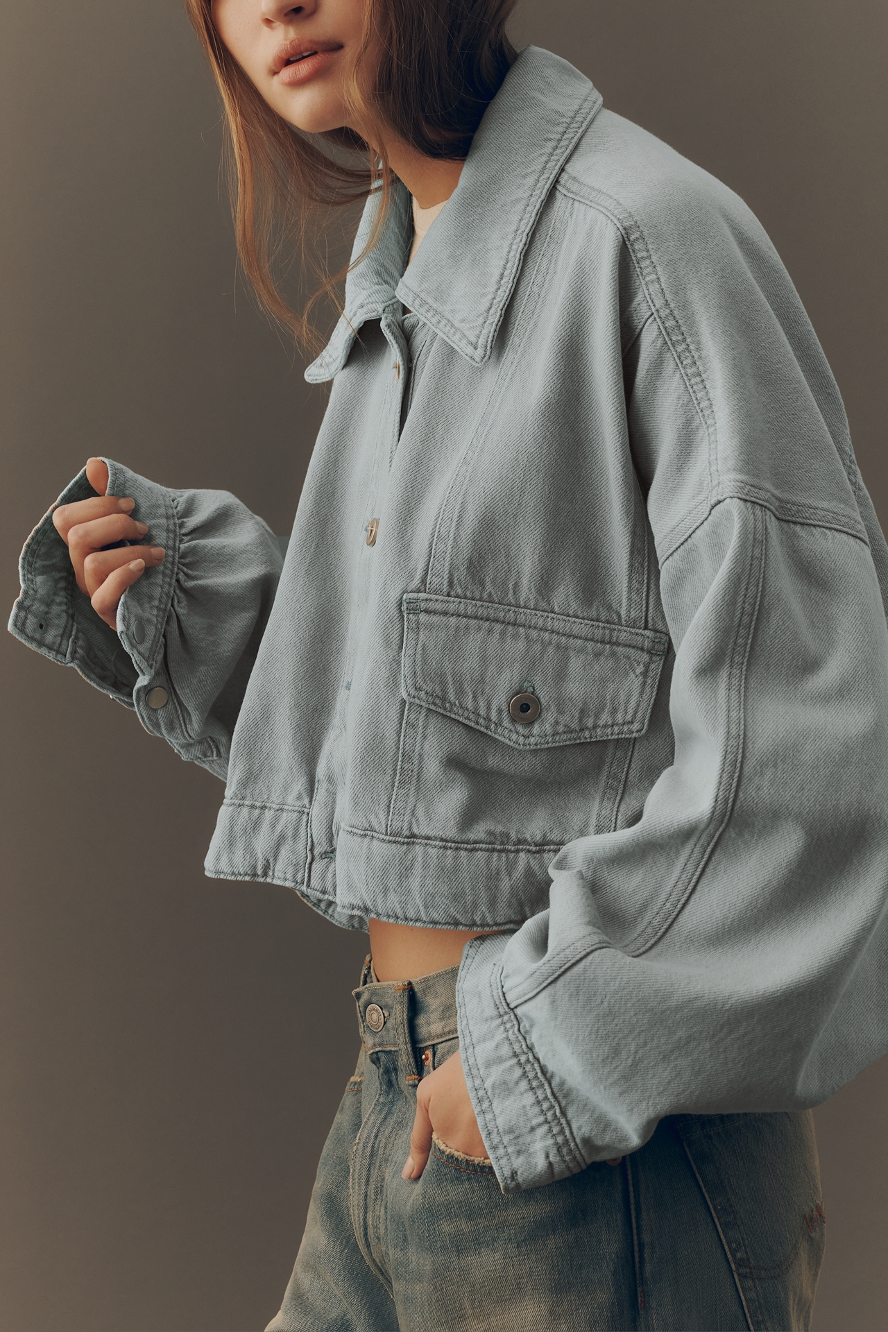 Pilcro East-West Cropped Denim Jacket