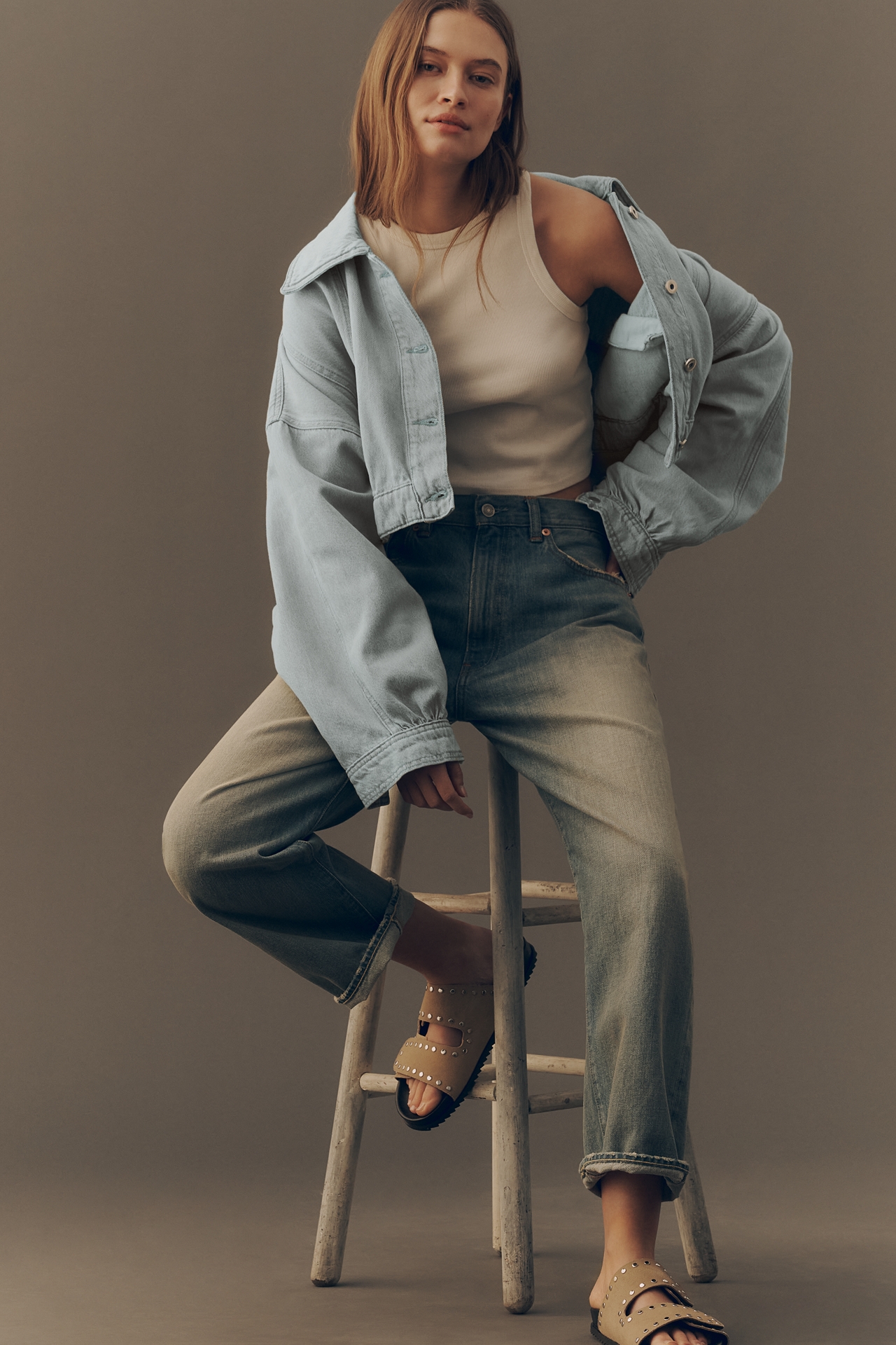 Pilcro East-West Cropped Denim Jacket